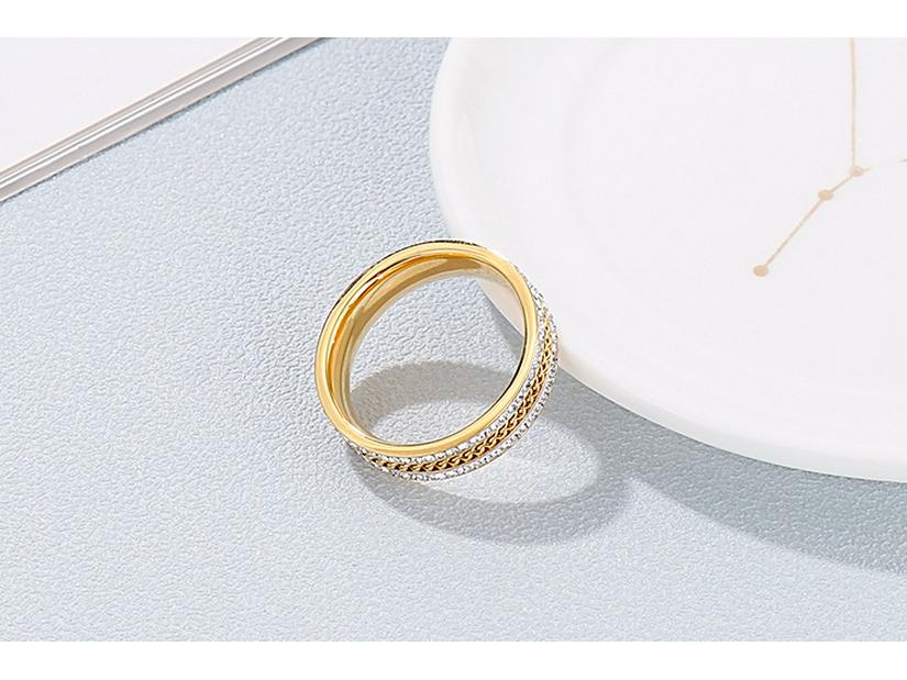 Kalen Women's Titanium Steel Diamond Rings - Single/Double Row, Simple Inlaid Design