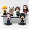 Lovely Demon Slayer Tanjiro Nezuko Pvc Character Statues 6-pack 8.5cm Anime Toys