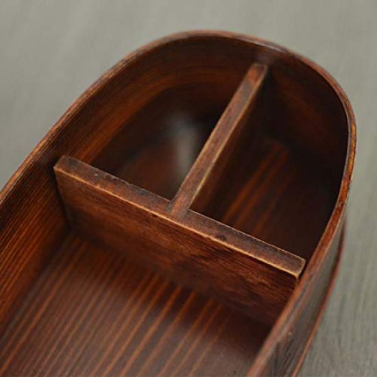 Magewappa Bento 1 570cc Box, Oval, Plain, Tier, Brown,