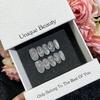Handmade Silver Cat Eye Black & White Nail Art Patches - Removable, Wearable, Short Nails