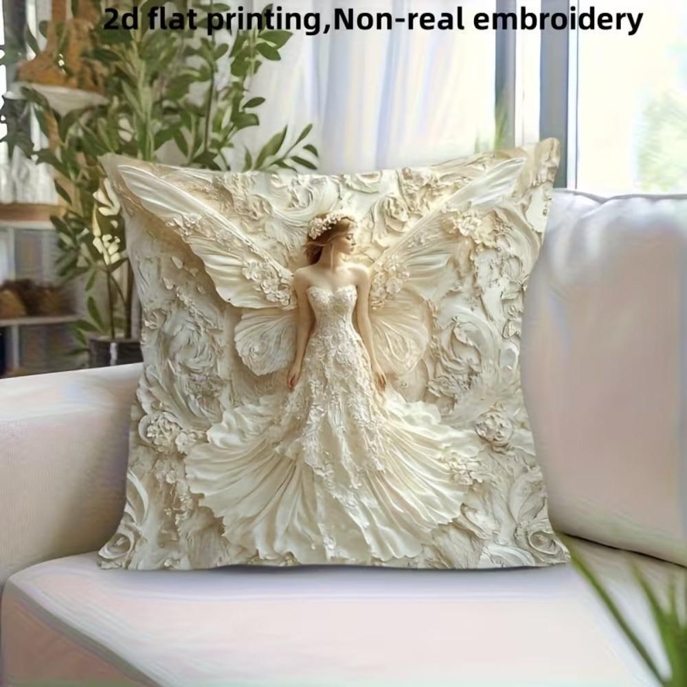 Sofa Pillow Pillowcase Skin-friendly Short Plush Cute Animal Cat Pillow Cover Living Room Cushion Cover Without Core
