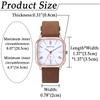 Leather Wristwatch for Men and Women, Antique Roman Alphabet Analog Display, Square Shape, Waterproof, Men's and Women's Watch, Business, Casual,