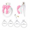 Pink Bow Chastity Cages Sissy Gay Two-tone Craft Chastity Locks Male Locks Pseudo Sissy Chastity Device Escape-proof Cheat-proof