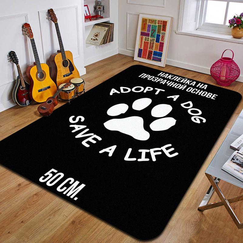 D-Dogs Paws Printed Carpet Fashion Yoga Mat Non-Slip Carpet Bedroom Decoration Outdoor Carpet Bedroom Birthday Gift