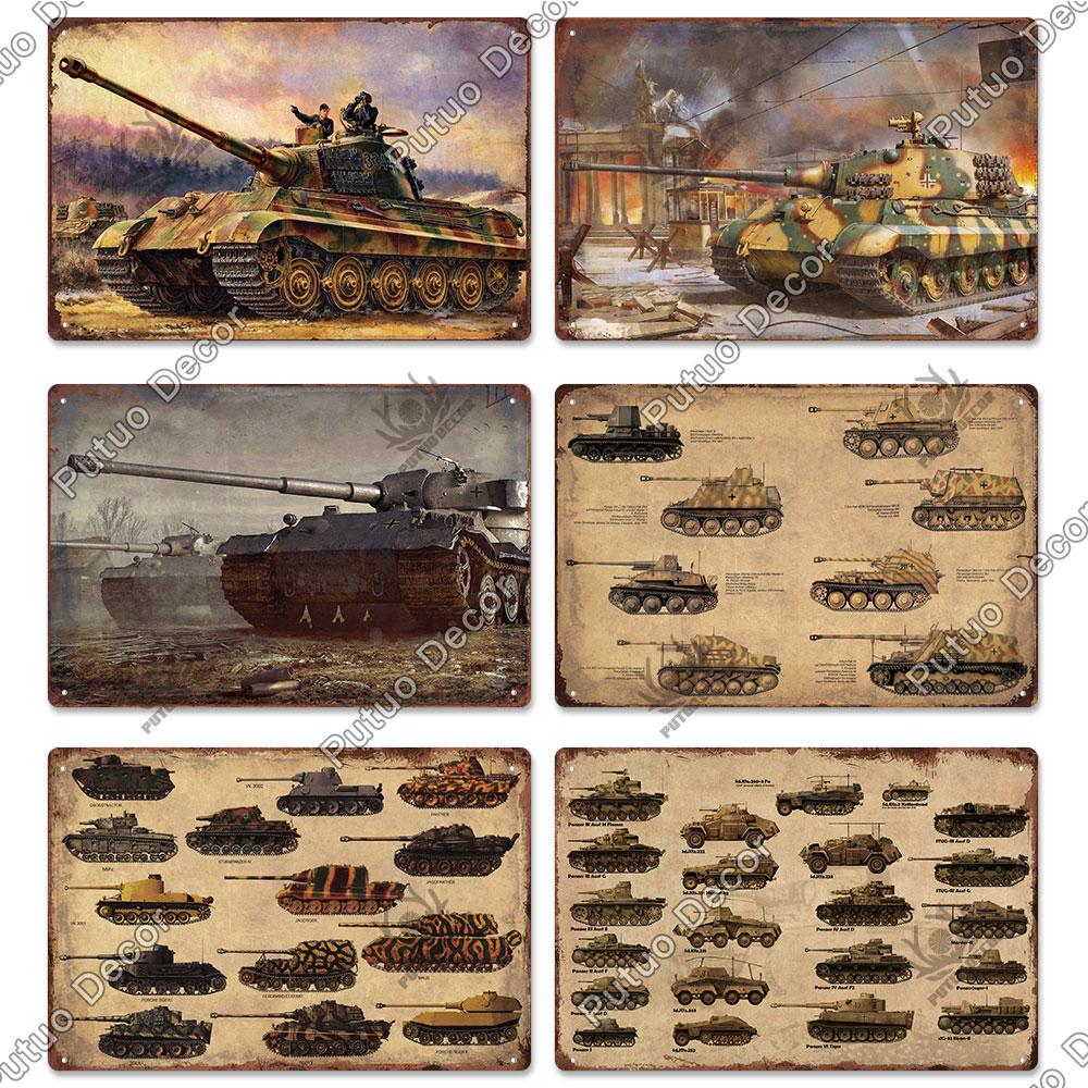 Putuo Decor Panzer Blechschild Metallschild Dekorative Vintage-Dekor Plakette Wanddeko Garage Man Cave Clubraum Zuhause