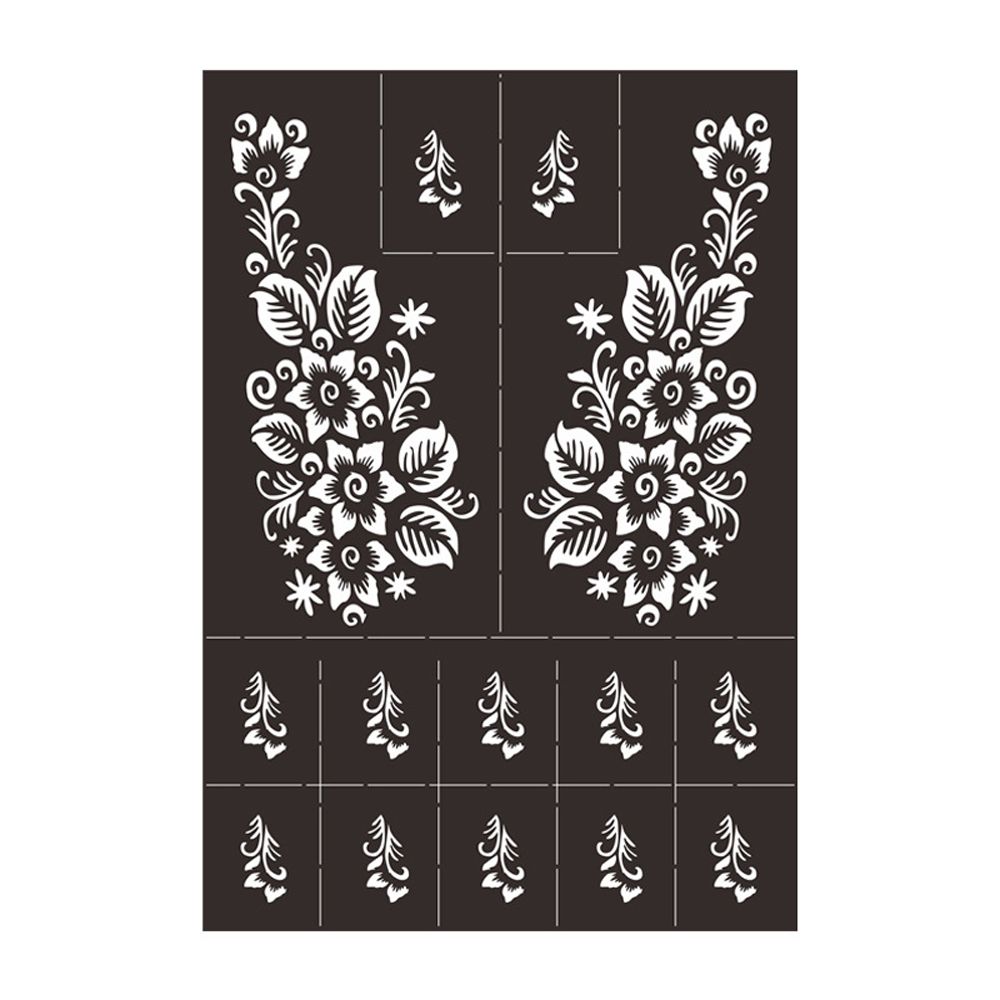 Tool Henna Stencil Body Art Sticker Template Temporary Tattoo Stencil Hollow Drawing Template