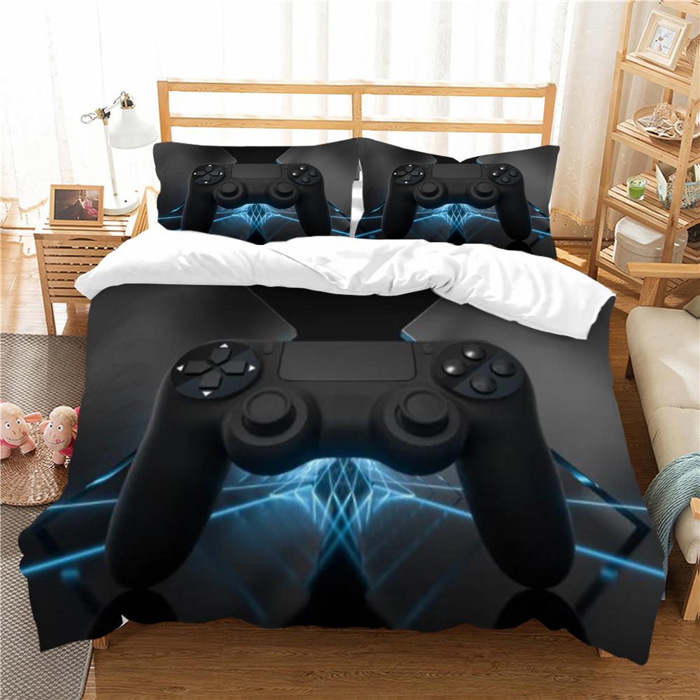 Zestaw pościeli 3D Gamepad Miękka poszwa na kołdrę Kołdra Poszewki Domowa pościel Narzuty Narzuta na kołdrę