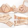 Plus Size Dessous-Set mit Bügel aus floraler Spitze, transparenter BH-Anzug, sexy EF-Cup, dünner Bralette, unsichtbarer BH