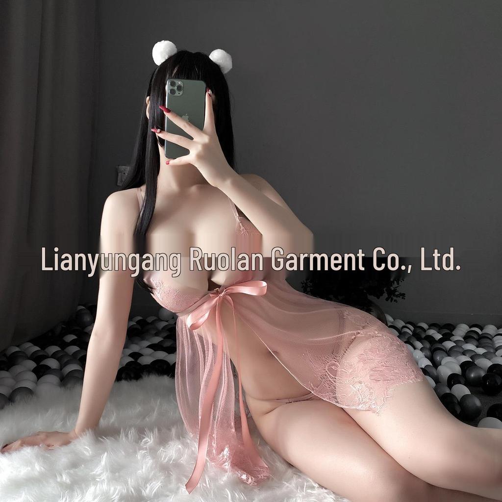 Lace Temptation Lingerie Set: Enhancing Small Busts, Teasing Bedtime Desire, Easy-Off Sexy Pajamas 5045