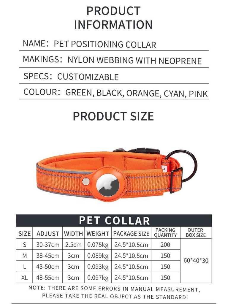 24h Delivery Pet Tracking Collar with Apple AirTag for Dogs - Anti-Lost Device