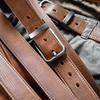 Vintage Handmade Top Grain Cowhide Belt - Men's Distressed Genuine Leather with Pin Buckle