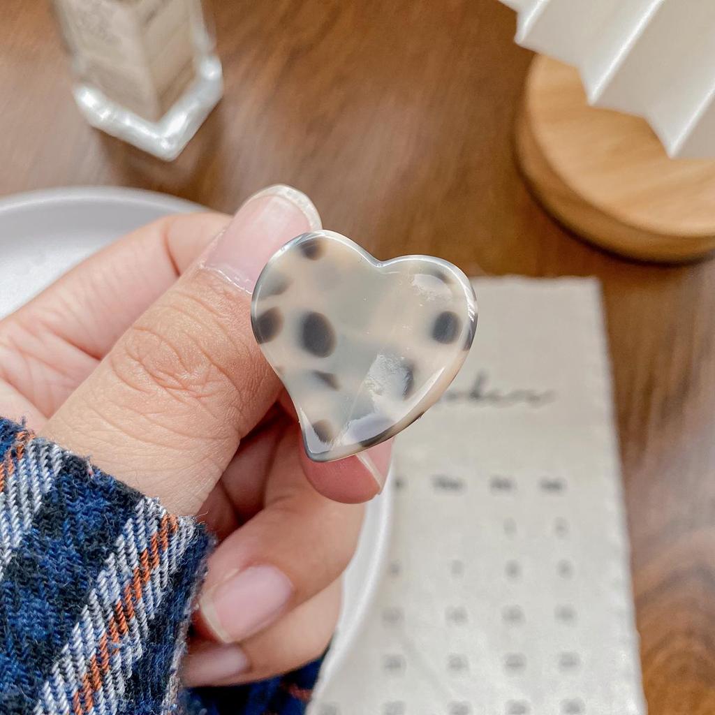 Bofeiya Sweet Heart Acetate Hair Clip - Cute, Small, High-End Side or Top Clip for Braided Hairstyles