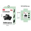 3-Port USB Charger with Display Screen - UK, US, EU Wall Adapter for Travel