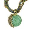 Collana con pavone, regalo con ciondolo intarsiato in opale zircone bohémien