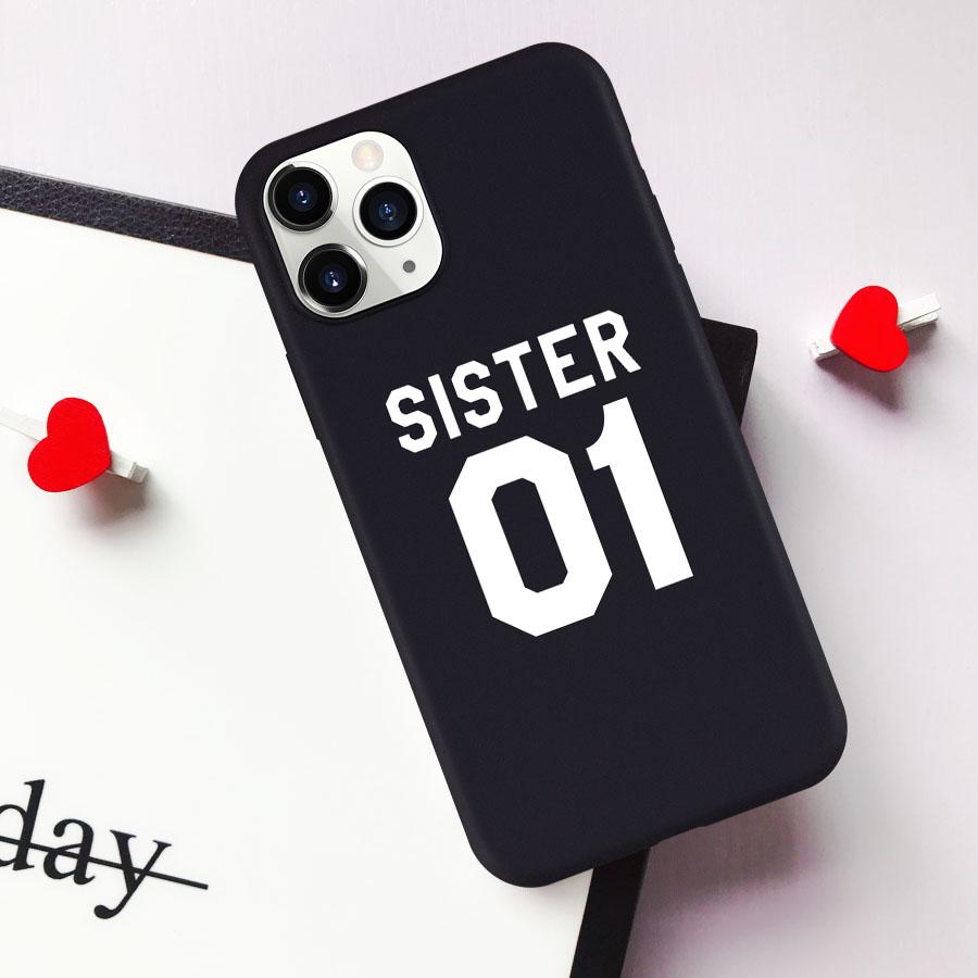 

Best Friends Bff Sisters Phone Case for Iphone 7 8 Plus 12 11 Pro X 13 14 SE XR XS Sisters 01 02 03 Letter Silcone Phone Cover iphone 7 8