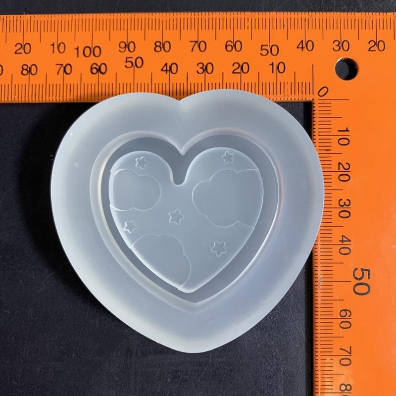 Silicone Quicksand Mold Starry Star Cloud Love Heart Shape Epoxy Resin Casting Tool for Handmade DIY Pendant Craft