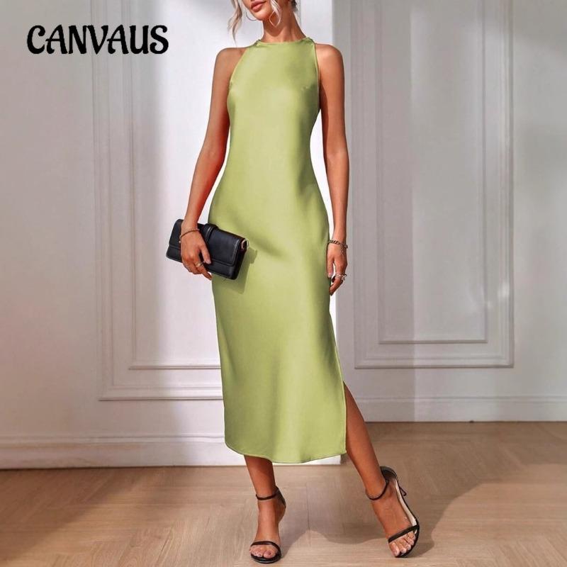 

Женское летнее модное новое длинное платье без рукавов с разрезом XS чёрный