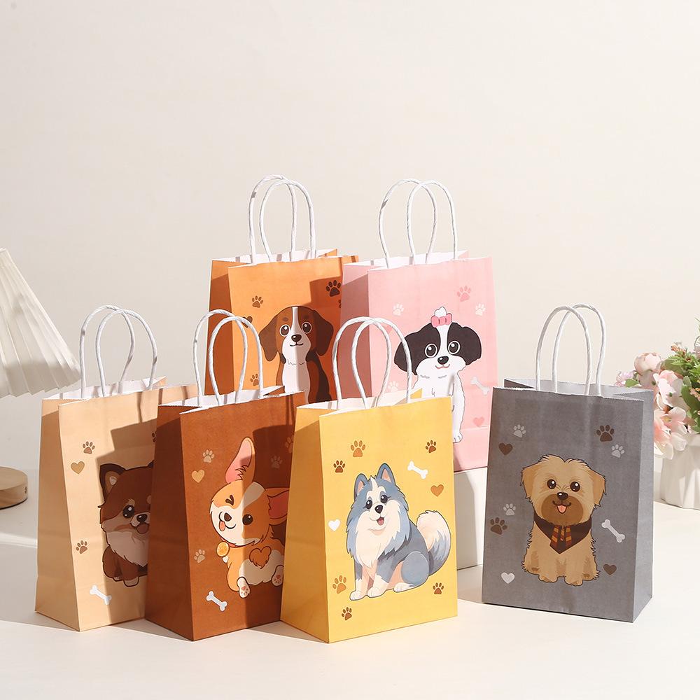 12/30pcs Dogs pattern Gift Bags for Birthday party supplies children s day candy Snack Packing Reusable Paper 30pcs&15x8x21cm