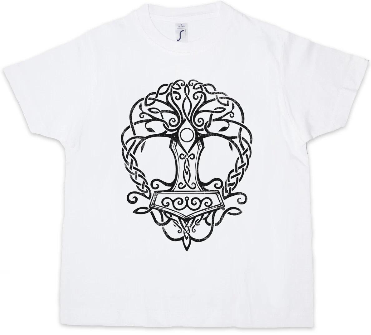 YGGDRASIL MJÖLNIR Kids Boys T-Shirt Tree of Life Valhalla Valhalla Ravens- 100