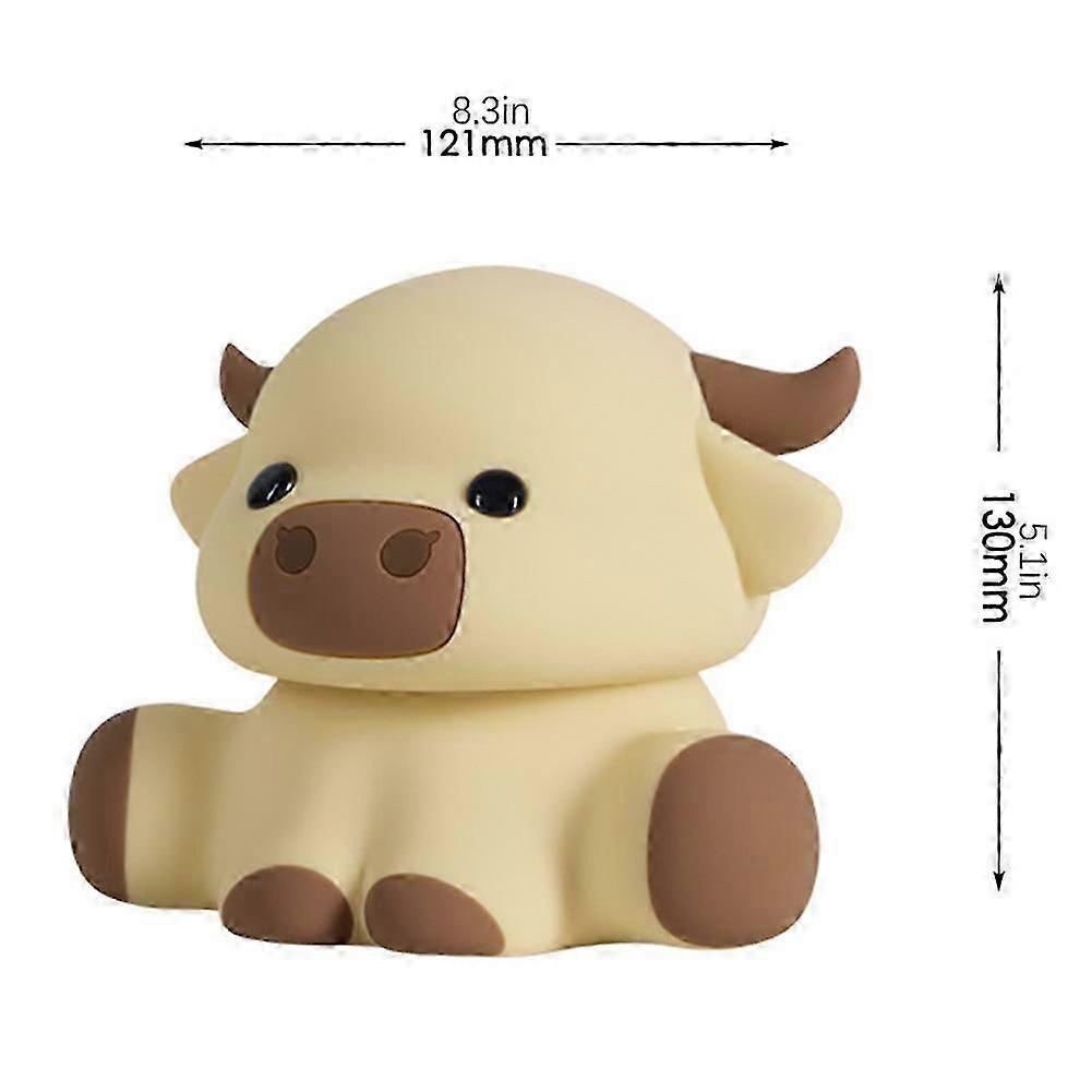 Highland-Cow Silicone Squishys LED Night Light Soft Silicone LED Touch Lamp for Kids for Breastfeeding Sleeping!ZZ51