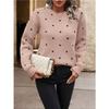 Women S Long Sleeve Pullover Knit Sweater Polka Dot Loose Fit