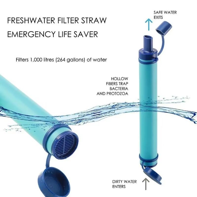 Portable Outdoor Water Filter, 0.01 Micron 4-Stage Filter System, Emergency Survival Water Purifier For Camping Hiking Climbing