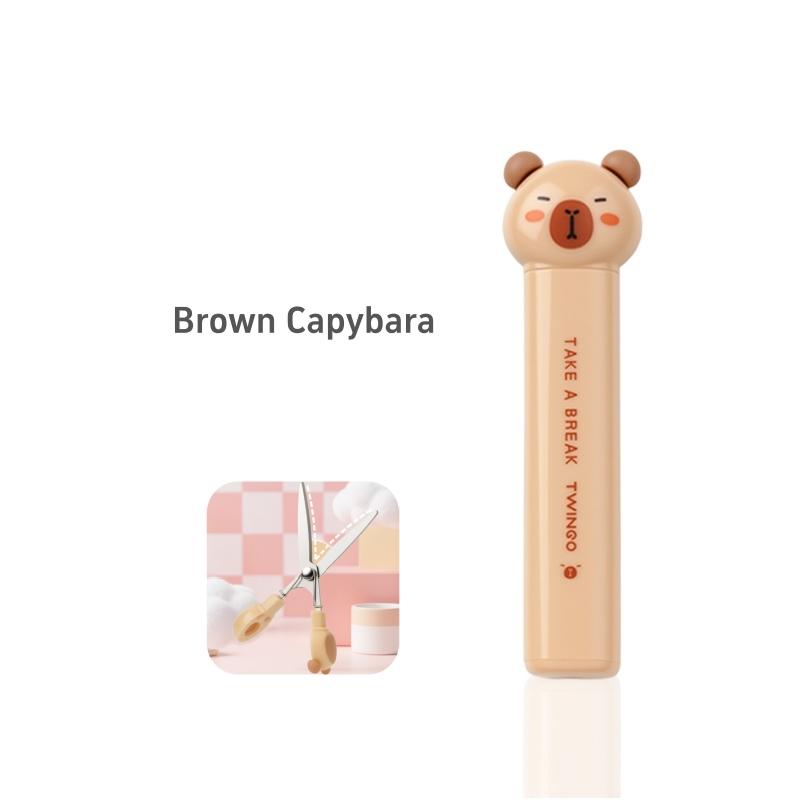 Capybara Schere Cartoon Faltbares Design Tragbare Größe Cutter für Papier Tagebuch Kreative Schreibwaren Büro Schule Mädchen Geschenk