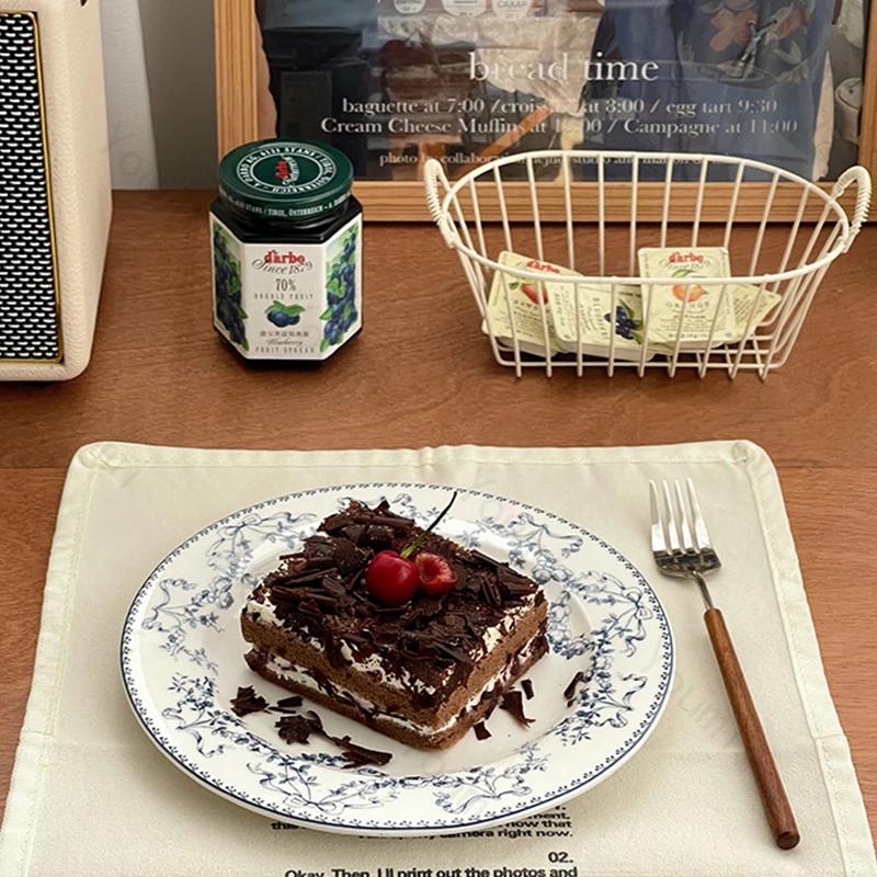 Blumen im französischen Stil Keramikteller Retro Restaurant Pasta Dessert Speiseteller Zuhause Frühstück Salatteller Exquisites Geschirr