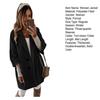 Winter Thermal Overcoat Women Double Breasted Thickened Loose Fit Coat Turn Down Collar Solid Color Pockets Three Quarter Sleeve Commuting Dating