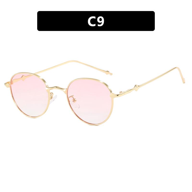 Ochelari de soare rotunzi retro din metal în stil coreean 2024 cu design stea cu patru petale