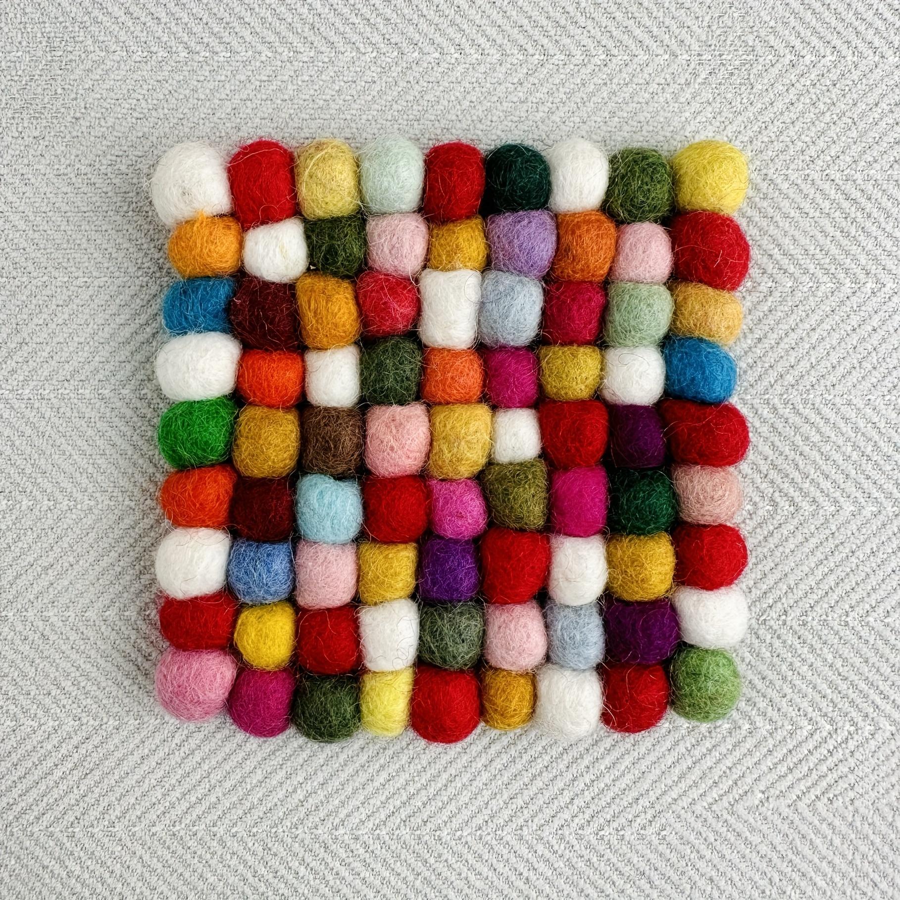 Xykk01 1Pc Handmade Felt Mat, Small Coaster, Thermal Insulation Mat, Colorful Felt Mat, Embroidered Coaster, Thermal Insulation Placemat