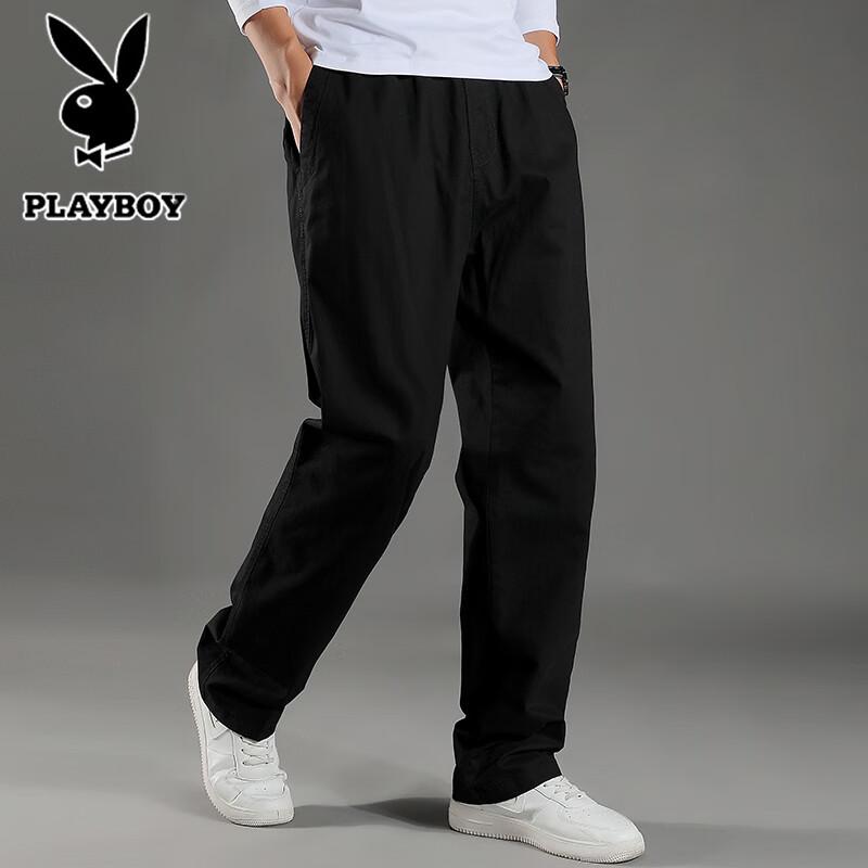 PLAYBOY Men's Summer Casual Straight-Leg Cargo Pants
