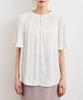 Charcoal [BIS] Women's 2-Way Split-Fiber Half-Sleeve Blouse,