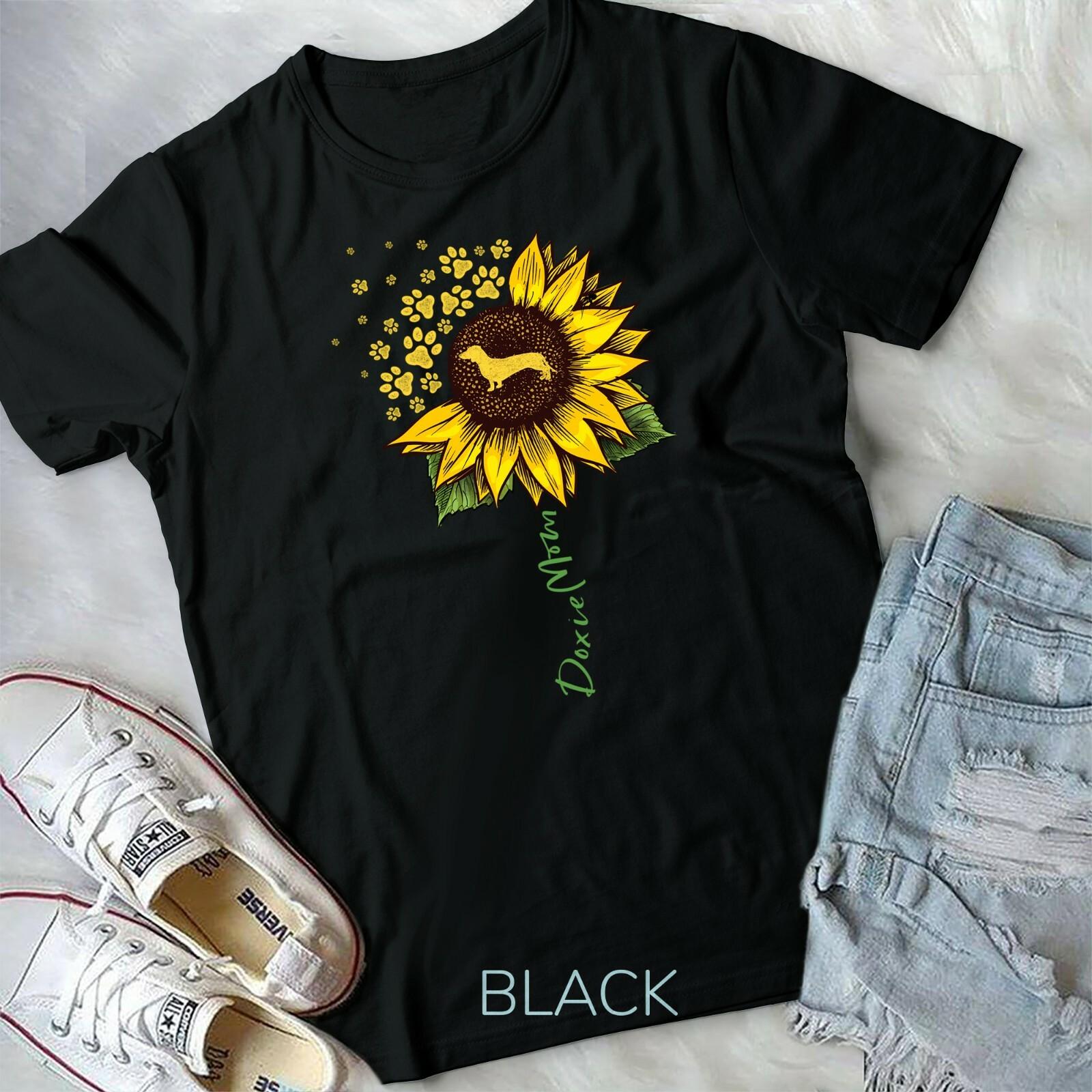 Doxie Mom Sunflower Dachshund Lover Gifts Dog Mom Mama Unisex Youth T-shirt XXL