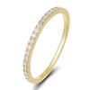 Trumium 2mm 925 Silver Rings For Women Zircon Inlaid Half Eternity Stacktable Ring Fine Jewelry for Wedding Anniversary