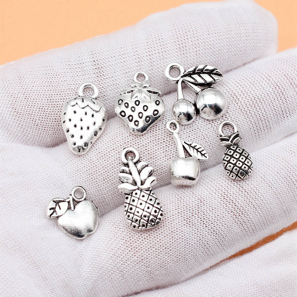 

Plant Mix Sets Variety Pack Botanical Charm Antique Silver Zinc Alloy Jewelry Making Supplies Craft Earring Charms A11-7pcs-Mix Size