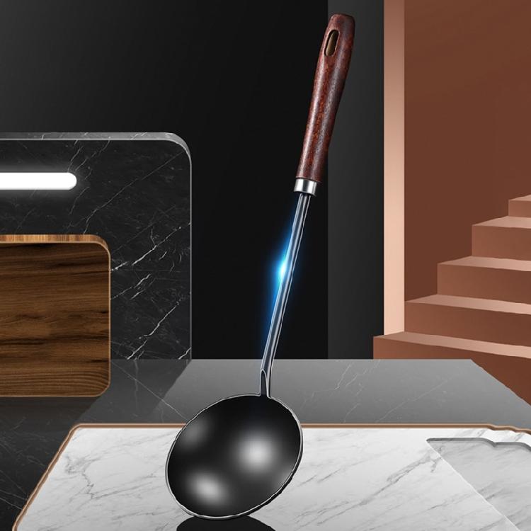 Long Handle Iron Spoon Convenient Metal Frying Spatula Kitchen Tool for Cooking