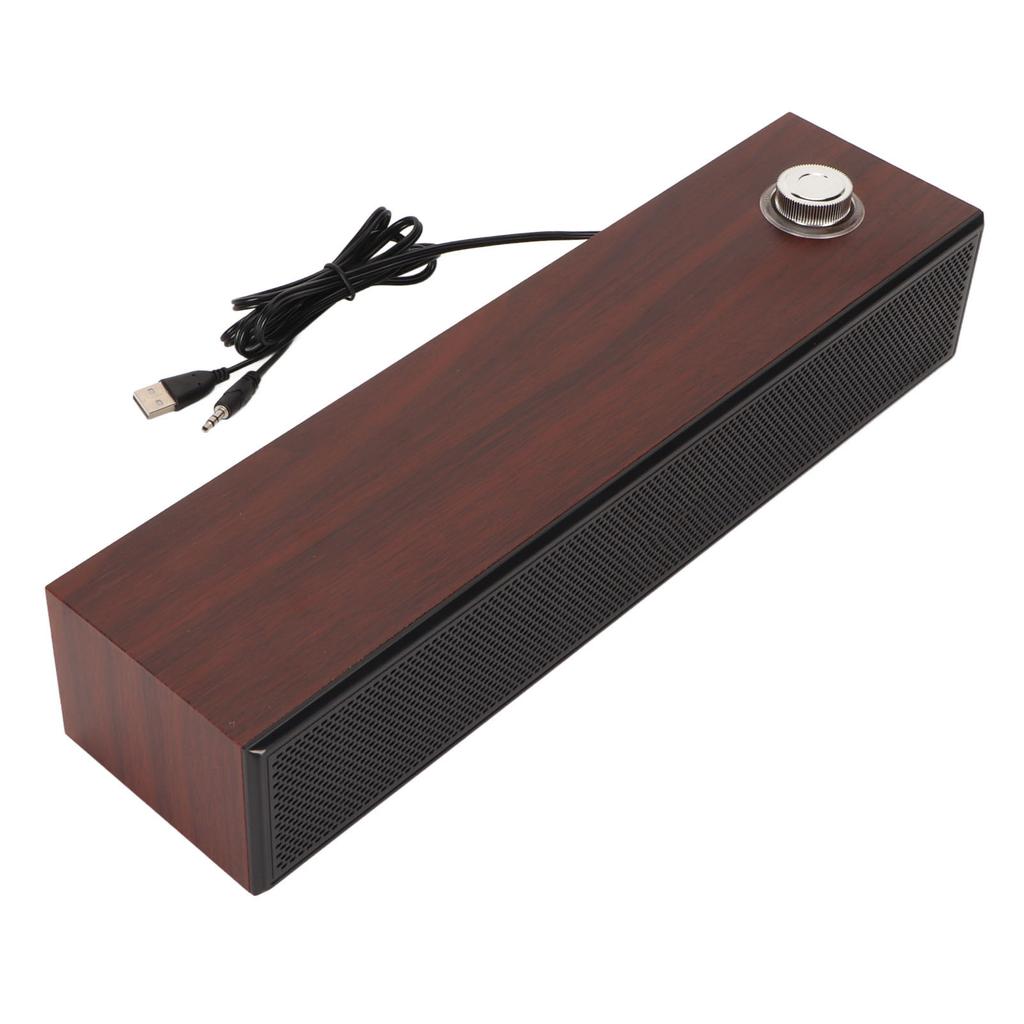 Computer Speakers Multifunctional Stylish Vintage USB Power Supply HiFi Stereo Computer Soundbar for Desktop Laptop PC