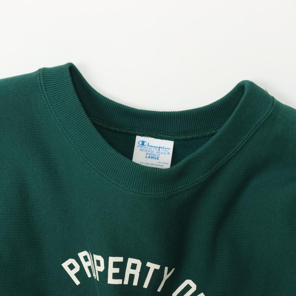 Sweatshirt Langarm Rundhals Gebürstetes Futter Grafikdruck REVERSE Rundhals Sweatshirt Dunkelgrün [Champion] 11,5 oz WEAVE(R) C3-A022 Herren