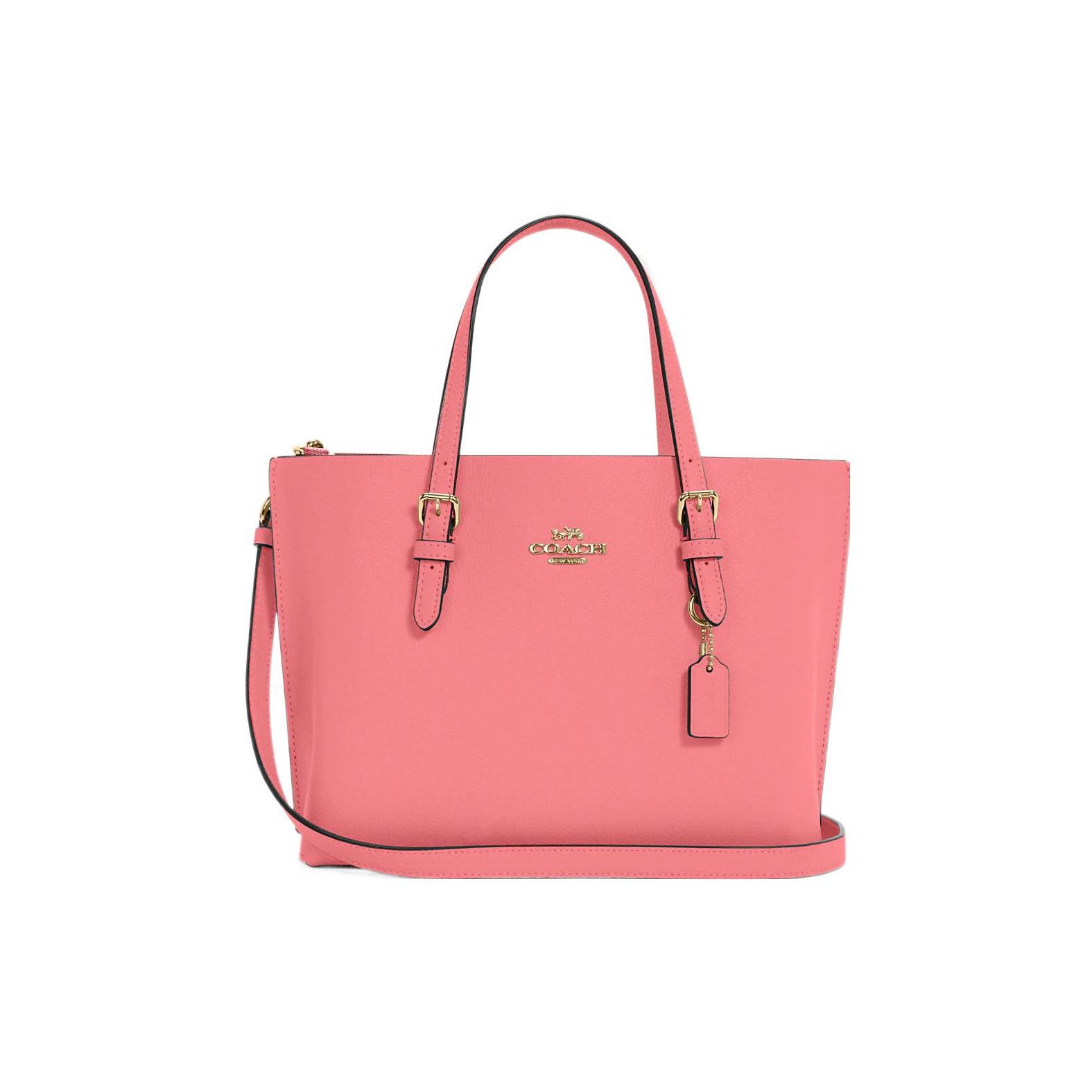 

Coach Mollie Zip Closure Long Handle Leather Tote Bag Women tote bags Pink C4084-IMRRJ Basic Set (Bag+Dust Bag)