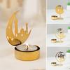 Ramadan Candlestick Home Decor Eid Mubarak Candle Holder Table Ornament Muslim Festival Party Crescent Moon Star Decor