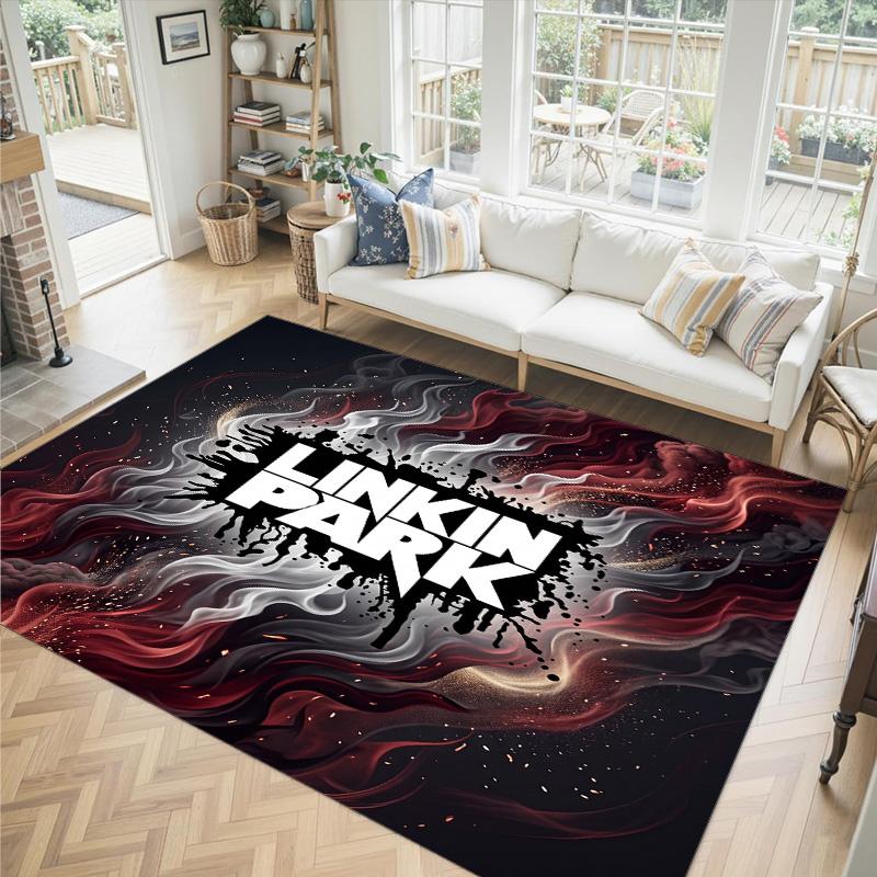 Linkin Park Design Crystal Velvet Carpet Cozy Non?Slip Printed Rug For Bedroom Living Room Entrance