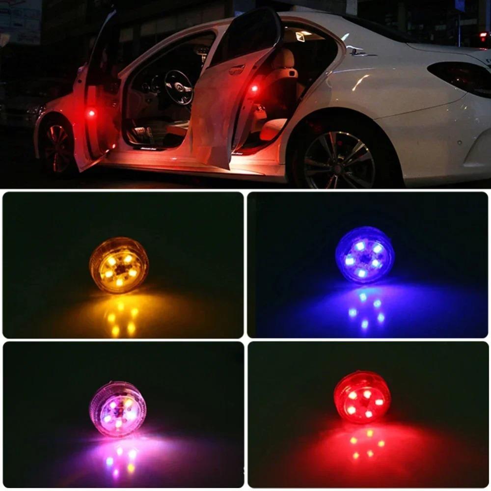 2/4//8pcs Car Door Warning Lights Safety Strobe Door LED Light Signal Flash Lamps Universal for Auto Decoration Lamp Car Goods