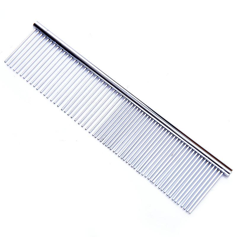 Dog Cat Metal Double Row Teeth Brush Grooming Hair Comb Fur Rake Tool Useful Dog Fur Grooming