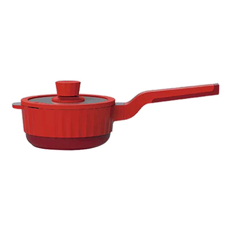Zuutii 16cm Rose Red Non-Stick Deep Frying Pan with Lid