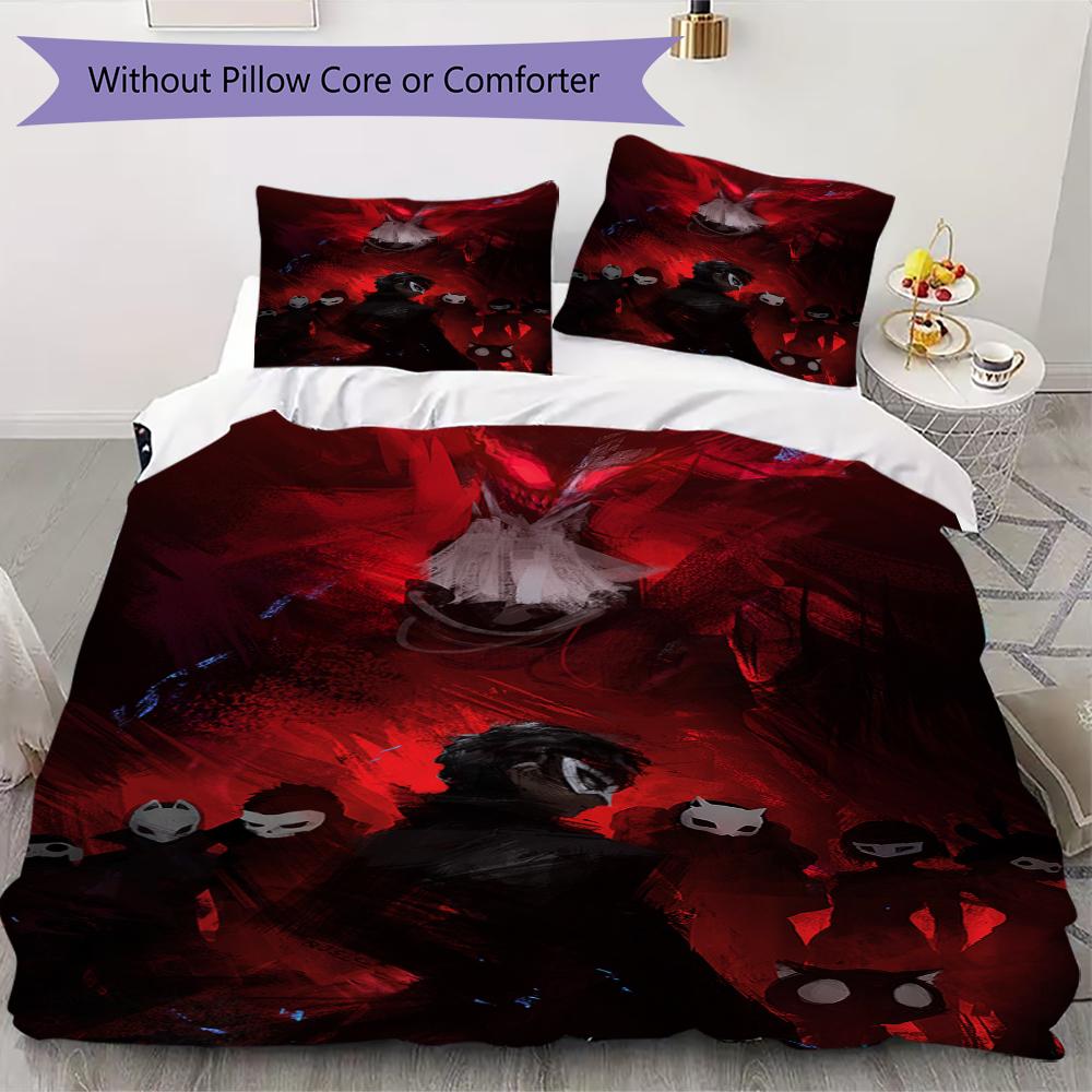 Persona Pattern Bedding uilt Set uilt Cover Pillowcase Home Decoration Birthday Gift (1 * duvet cover + 2 * pillowcase without core)106