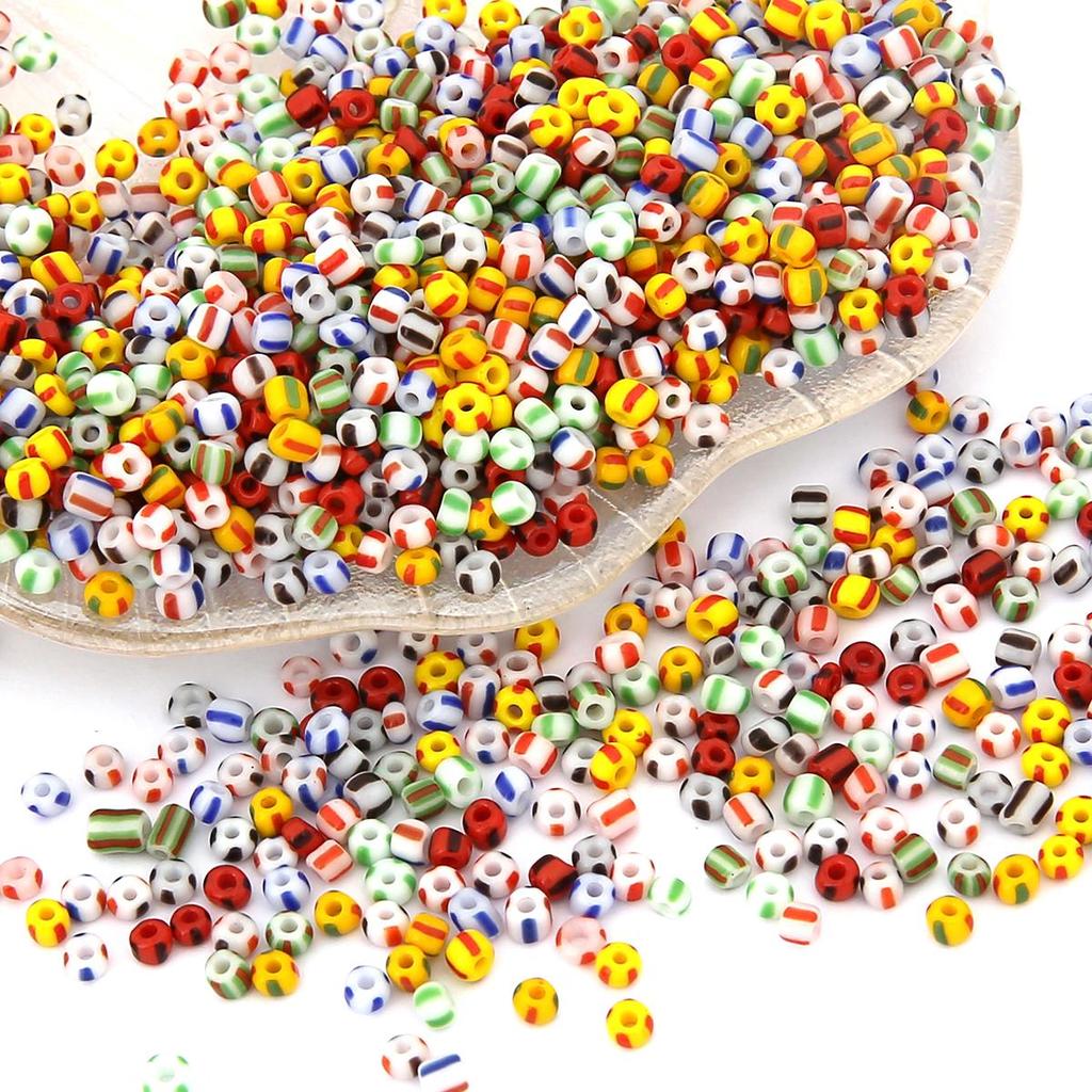 3mm 650 szt. 4-drutowe szklane koraliki dystansowe z arbuza do biżuterii ręcznie robione akcesoria do majsterkowania