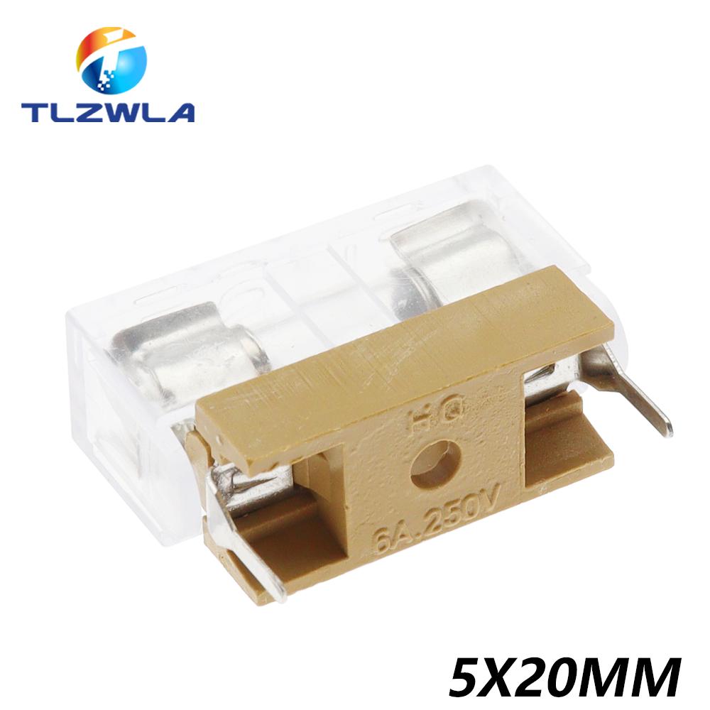 5PCS 5*20mm 6*30mm 250V Glass Fuse Holder Transparent Holder With Transparent Cover Fuse Blocks 5X20MM 6X30MM Insurance Header Fuse Holders1