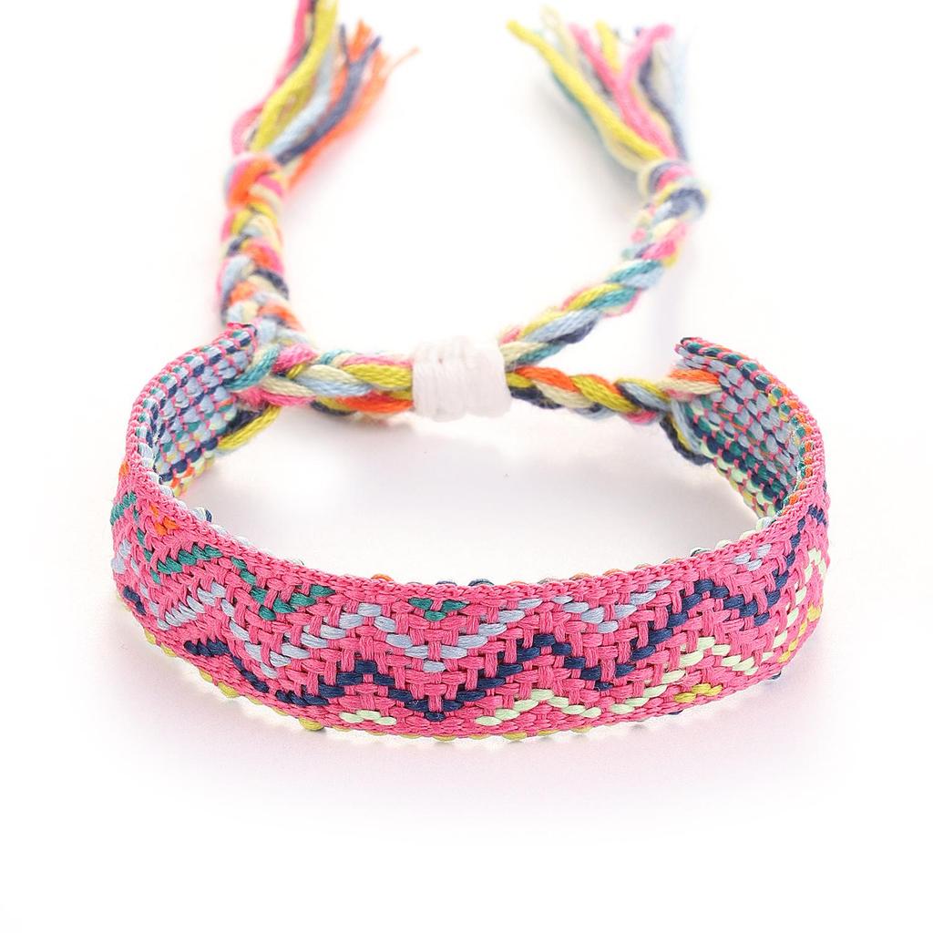 Trendy Woven Rope Drawstring Plaid Bracelet for Women