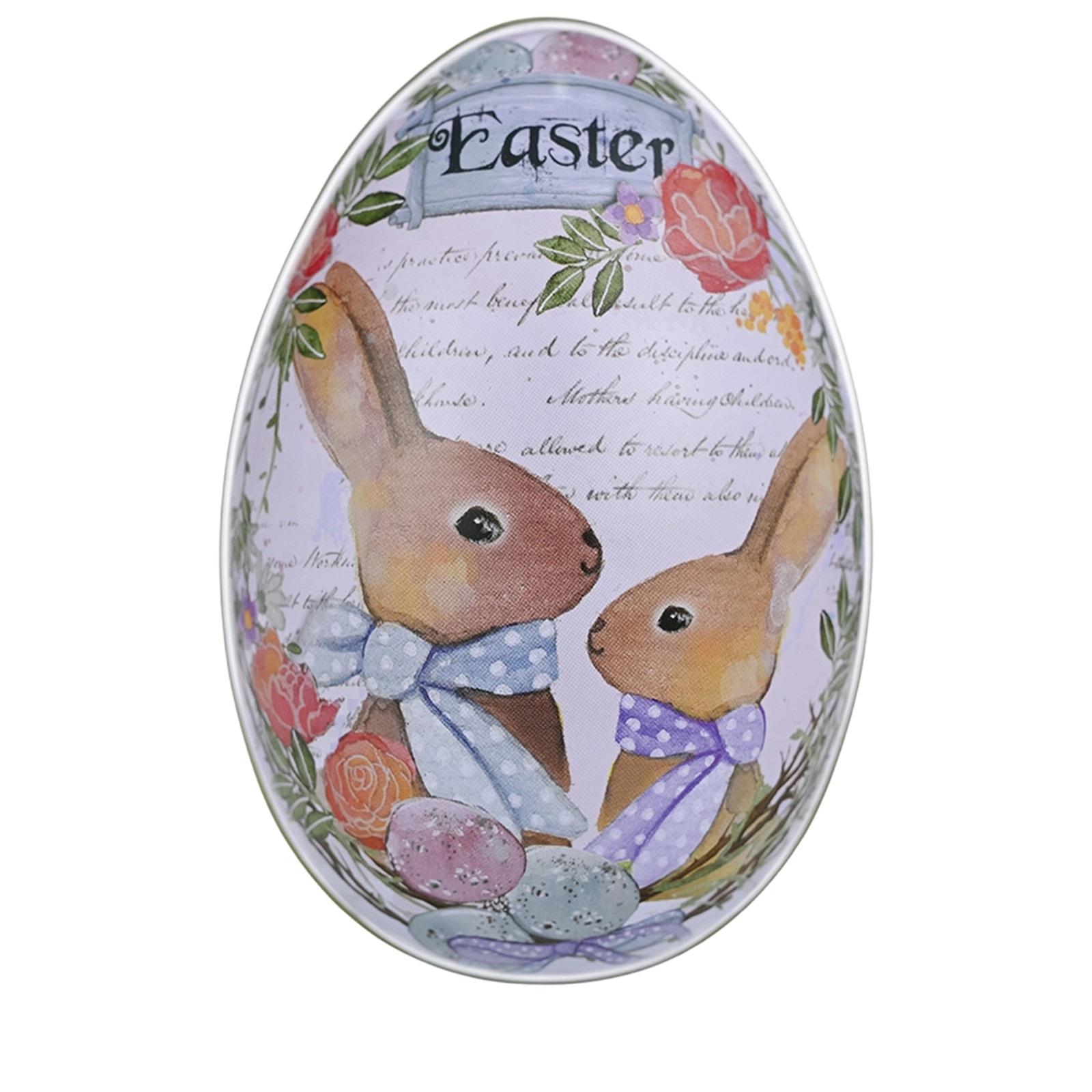 Easter Decoration Products Easter Tin Egg Colorful Iron Egg Candy One Size